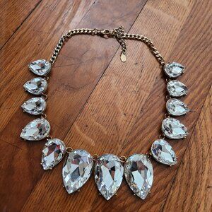 Beauiful Crystal Rhinestone Teardrop Statement Necklace